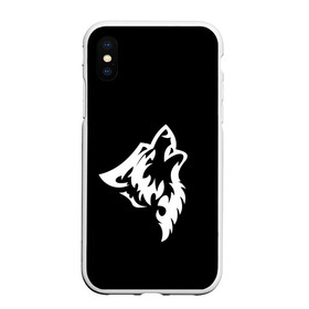 Чехол для iPhone XS Max матовый с принтом Animal Wolf Black в Белгороде, Силикон | Область печати: задняя сторона чехла, без боковых панелей | Тематика изображения на принте: animal | black | wolf | волк | черный