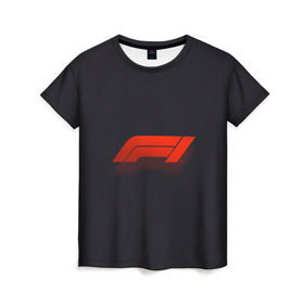 Женская футболка 3D с принтом Formula 1 Logo в Белгороде, 100% полиэфир ( синтетическое хлопкоподобное полотно) | прямой крой, круглый вырез горловины, длина до линии бедер | formula | лого | формула