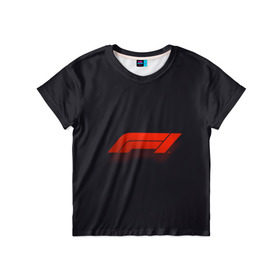 Детская футболка 3D с принтом Formula 1 Logo в Белгороде, 100% гипоаллергенный полиэфир | прямой крой, круглый вырез горловины, длина до линии бедер, чуть спущенное плечо, ткань немного тянется | formula | лого | формула