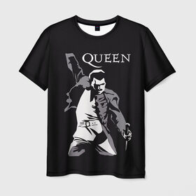 Мужская футболка 3D с принтом Queen в Белгороде, 100% полиэфир | прямой крой, круглый вырез горловины, длина до линии бедер | queen | брайан мэи | британская | группа | джон дикон | королева | роджер тейлор | рок | фредди меркьюри