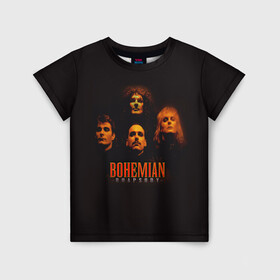 Детская футболка 3D с принтом Queen Bohemian Rhapsody в Белгороде, 100% гипоаллергенный полиэфир | прямой крой, круглый вырез горловины, длина до линии бедер, чуть спущенное плечо, ткань немного тянется | queen | брайан мэи | британская | группа | джон дикон | королева | роджер тейлор | рок | фредди меркьюри