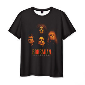 Мужская футболка 3D с принтом Queen Bohemian Rhapsody в Белгороде, 100% полиэфир | прямой крой, круглый вырез горловины, длина до линии бедер | Тематика изображения на принте: queen | брайан мэи | британская | группа | джон дикон | королева | роджер тейлор | рок | фредди меркьюри