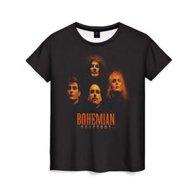 Женская футболка 3D с принтом Queen Bohemian Rhapsody в Белгороде, 100% полиэфир ( синтетическое хлопкоподобное полотно) | прямой крой, круглый вырез горловины, длина до линии бедер | queen | брайан мэи | британская | группа | джон дикон | королева | роджер тейлор | рок | фредди меркьюри