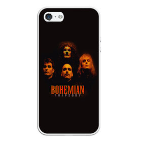 Чехол для iPhone 5/5S матовый с принтом Queen Bohemian Rhapsody в Белгороде, Силикон | Область печати: задняя сторона чехла, без боковых панелей | queen | брайан мэи | британская | группа | джон дикон | королева | роджер тейлор | рок | фредди меркьюри
