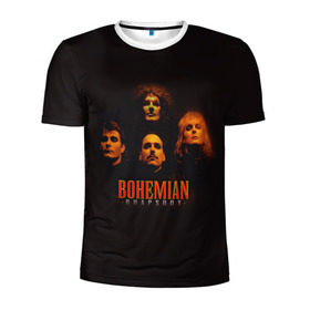 Мужская футболка 3D спортивная с принтом Queen Bohemian Rhapsody в Белгороде, 100% полиэстер с улучшенными характеристиками | приталенный силуэт, круглая горловина, широкие плечи, сужается к линии бедра | queen | брайан мэи | британская | группа | джон дикон | королева | роджер тейлор | рок | фредди меркьюри