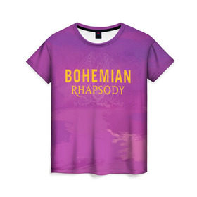 Женская футболка 3D с принтом Queen Bohemian Rhapsody в Белгороде, 100% полиэфир ( синтетическое хлопкоподобное полотно) | прямой крой, круглый вырез горловины, длина до линии бедер | queen | богемская рапсодия | брайан мэи | британская | группа | королева | роджер тейлор | рок | фредди меркьюри