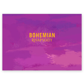 Поздравительная открытка с принтом Queen Bohemian Rhapsody в Белгороде, 100% бумага | плотность бумаги 280 г/м2, матовая, на обратной стороне линовка и место для марки
 | Тематика изображения на принте: queen | богемская рапсодия | брайан мэи | британская | группа | королева | роджер тейлор | рок | фредди меркьюри
