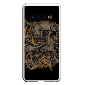Чехол для Samsung Galaxy S10 с принтом Черепа в Белгороде, Силикон | Область печати: задняя сторона чехла, без боковых панелей | dead | demon | devil | executioner | punisher | rap | rock | satan | skull | swag | каратель | палач | скелет | череп