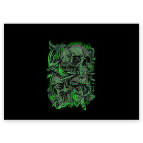 Поздравительная открытка с принтом Черепа в Белгороде, 100% бумага | плотность бумаги 280 г/м2, матовая, на обратной стороне линовка и место для марки
 | dead | demon | devil | executioner | punisher | rap | rock | satan | skull | swag | каратель | палач | скелет | череп
