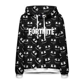 Мужская толстовка 3D с принтом FORTNITE x MARSHMELLO в Белгороде, 100% полиэстер | двухслойный капюшон со шнурком для регулировки, мягкие манжеты на рукавах и по низу толстовки, спереди карман-кенгуру с мягким внутренним слоем. | 2019 | armor | armour | cybersport | esport | fortnite | game | llama | logo | броня | игра | киберспорт | лама | фиолетовый | фирменные цвета | фортнайт