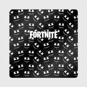 Магнит виниловый Квадрат с принтом FORTNITE x MARSHMELLO в Белгороде, полимерный материал с магнитным слоем | размер 9*9 см, закругленные углы | 2019 | armor | armour | cybersport | esport | fortnite | game | llama | logo | броня | игра | киберспорт | лама | фиолетовый | фирменные цвета | фортнайт