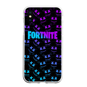 Чехол для iPhone XS Max матовый с принтом FORTNITE x MARSHMELLO в Белгороде, Силикон | Область печати: задняя сторона чехла, без боковых панелей | 2019 | armor | armour | cybersport | esport | fortnite | game | llama | logo | броня | игра | киберспорт | лама | фиолетовый | фирменные цвета | фортнайт