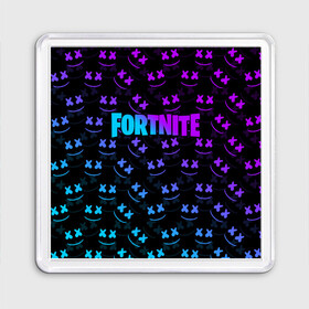 Магнит 55*55 с принтом FORTNITE MARSHMELLO NEON в Белгороде, Пластик | Размер: 65*65 мм; Размер печати: 55*55 мм | 2019 | armor | armour | cybersport | esport | fortnite | game | llama | logo | броня | игра | киберспорт | лама | фиолетовый | фирменные цвета | фортнайт