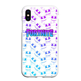 Чехол для iPhone XS Max матовый с принтом FORTNITE x MARSHMELLO в Белгороде, Силикон | Область печати: задняя сторона чехла, без боковых панелей | 2019 | armor | armour | cybersport | esport | fortnite | game | llama | logo | броня | игра | киберспорт | лама | фиолетовый | фирменные цвета | фортнайт