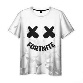 Мужская футболка 3D с принтом FORTNITE x MARSHMELLO в Белгороде, 100% полиэфир | прямой крой, круглый вырез горловины, длина до линии бедер | Тематика изображения на принте: 2019 | armor | armour | cybersport | esport | fortnite | game | llama | logo | броня | игра | киберспорт | лама | фиолетовый | фирменные цвета | фортнайт