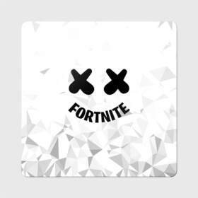 Магнит виниловый Квадрат с принтом FORTNITE x MARSHMELLO в Белгороде, полимерный материал с магнитным слоем | размер 9*9 см, закругленные углы | 2019 | armor | armour | cybersport | esport | fortnite | game | llama | logo | броня | игра | киберспорт | лама | фиолетовый | фирменные цвета | фортнайт