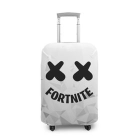 Чехол для чемодана 3D с принтом FORTNITE x MARSHMELLO в Белгороде, 86% полиэфир, 14% спандекс | двустороннее нанесение принта, прорези для ручек и колес | 2019 | armor | armour | cybersport | esport | fortnite | game | llama | logo | броня | игра | киберспорт | лама | фиолетовый | фирменные цвета | фортнайт