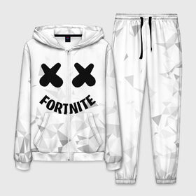 Мужской костюм 3D с принтом FORTNITE x MARSHMELLO в Белгороде, 100% полиэстер | Манжеты и пояс оформлены тканевой резинкой, двухслойный капюшон со шнурком для регулировки, карманы спереди | 2019 | armor | armour | cybersport | esport | fortnite | game | llama | logo | броня | игра | киберспорт | лама | фиолетовый | фирменные цвета | фортнайт