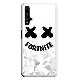 Чехол для Honor 20 с принтом FORTNITE x MARSHMELLO в Белгороде, Силикон | Область печати: задняя сторона чехла, без боковых панелей | 2019 | armor | armour | cybersport | esport | fortnite | game | llama | logo | броня | игра | киберспорт | лама | фиолетовый | фирменные цвета | фортнайт