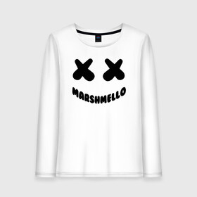 Женский лонгслив хлопок с принтом MARSHMELLO в Белгороде, 100% хлопок |  | dj | marshmello | usa | америка | клубная музыка | маршмелло | музыка | музыкант