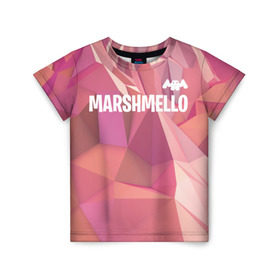 Детская футболка 3D с принтом Marshmello в Белгороде, 100% гипоаллергенный полиэфир | прямой крой, круглый вырез горловины, длина до линии бедер, чуть спущенное плечо, ткань немного тянется | chris comstock | electronic | joytime iii | marshmallow | marshmello | клубная | маршмелло | маршмеллоу | электронная музыка