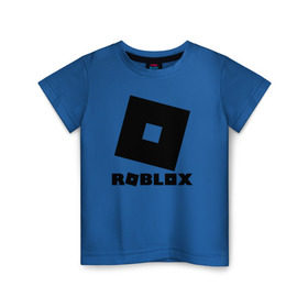 Детская футболка хлопок с принтом ROBLOX в Белгороде, 100% хлопок | круглый вырез горловины, полуприлегающий силуэт, длина до линии бедер | Тематика изображения на принте: game | gamer | logo | minecraft | roblox | simulator | игра | конструктор | лого | симулятор | строительство | фигура