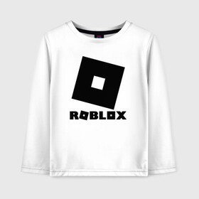 Детский лонгслив хлопок с принтом ROBLOX в Белгороде, 100% хлопок | круглый вырез горловины, полуприлегающий силуэт, длина до линии бедер | game | gamer | logo | minecraft | roblox | simulator | игра | конструктор | лого | симулятор | строительство | фигура