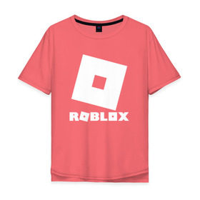 Мужская футболка хлопок Oversize с принтом ROBLOX в Белгороде, 100% хлопок | свободный крой, круглый ворот, “спинка” длиннее передней части | game | gamer | logo | minecraft | roblox | simulator | игра | конструктор | лого | симулятор | строительство | фигура