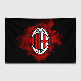 Флаг-баннер с принтом Милан в Белгороде, 100% полиэстер | размер 67 х 109 см, плотность ткани — 95 г/м2; по краям флага есть четыре люверса для крепления | ac milan | diavolo | milan | rossoneri | дьяволы | италия | красно чёрные | милан | серия а | форма | футбол | футболист | футбольная | футбольный клуб