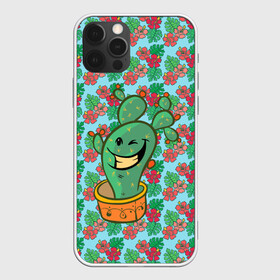 Чехол для iPhone 12 Pro с принтом Веселый кактус в Белгороде, силикон | область печати: задняя сторона чехла, без боковых панелей | веселый кактус | зеленый | иголки | кактусы | колючий | летний | лето | настроение | прикольный | радостный | счастье | цветок | цветы | эмоции