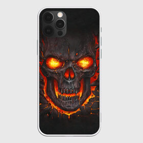 Чехол для iPhone 12 Pro Max с принтом Skull Lava в Белгороде, Силикон |  | Тематика изображения на принте: dead | demon | devil | executioner | metal | punisher | rap | rock | satan | skull | swag | каратель | метал | палач | рок | скелет | череп