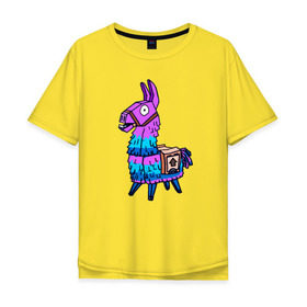 Мужская футболка хлопок Oversize с принтом FORTNITE Lama в Белгороде, 100% хлопок | свободный крой, круглый ворот, “спинка” длиннее передней части | battle royale | fn | fortnite | fortnite dance | lama | батл рояль | лама | оляша | фортнайт