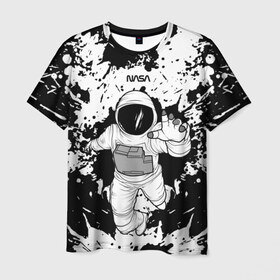 Мужская футболка 3D с принтом NASA в Белгороде, 100% полиэфир | прямой крой, круглый вырез горловины, длина до линии бедер | Тематика изображения на принте: nasa | астронавт | звезды | земля | космонавт | космос | луна | марс | наса | планета | роскосмос | созвездие | шатл