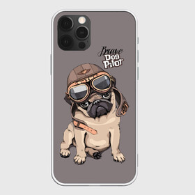 Чехол для iPhone 12 Pro Max с принтом Brave dog pilot в Белгороде, Силикон |  | animal | beautiful | brave | childish | cute | dog | emblem | helmet | homemade | kid | pilot | pug | белый | детский | домашнее | животное | красивый | лётчик | малыш | милый | мопс | надпись | очки | пилот | рисунок | собака | текст | фон | хр