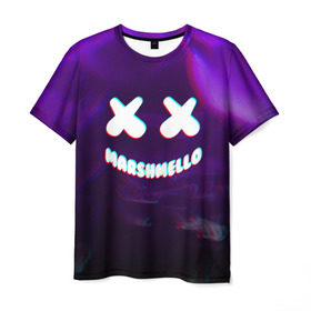 Мужская футболка 3D с принтом MARSHMELLO GLITCH в Белгороде, 100% полиэфир | прямой крой, круглый вырез горловины, длина до линии бедер | dj | marshmello | usa | америка | клубная музыка | маршмелло | музыка | музыкант