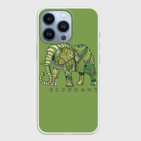 Чехол для iPhone 13 Pro с принтом Elephant в Белгороде,  |  | african | animal | backgr | big | drawing | elephant | ethnic | flowers | graphics | heavy | ornament | pattern | trunk | tusks | wild | африканский | бивни | большой | графика | дикий | животное | зелёный | орнамент | рисунок | слон | тяжёлый | узор | фо