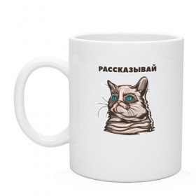 Кружка с принтом Грустный кот не верит тебе в Белгороде, керамика | объем — 330 мл, диаметр — 80 мм. Принт наносится на бока кружки, можно сделать два разных изображения | cat | grumpy | животное | кот | котенок | кошак | кошка