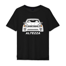 Мужская футболка хлопок Oversize с принтом Toyota Altezza в Белгороде, 100% хлопок | свободный крой, круглый ворот, “спинка” длиннее передней части | Тематика изображения на принте: altezza | toyota | toyota altezza