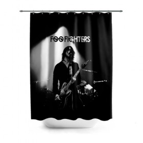 Штора 3D для ванной с принтом Foo Fighters в Белгороде, 100% полиэстер | плотность материала — 100 г/м2. Стандартный размер — 146 см х 180 см. По верхнему краю — пластиковые люверсы для креплений. В комплекте 10 пластиковых колец | foo fighters | nirvana | альтернативный рок | группы | дейв грол | музыка | постгранж | рок | хард рок