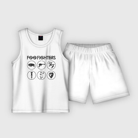Детская пижама с шортами хлопок с принтом Foo Fighters в Белгороде,  |  | foo fighters | nirvana | альтернативный рок | группы | дейв грол | музыка | постгранж | рок | хард рок