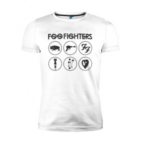 Мужская футболка премиум с принтом Foo Fighters в Белгороде, 92% хлопок, 8% лайкра | приталенный силуэт, круглый вырез ворота, длина до линии бедра, короткий рукав | foo fighters | nirvana | альтернативный рок | группы | дейв грол | музыка | постгранж | рок | хард рок
