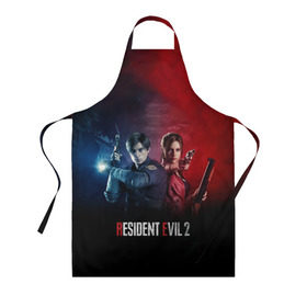 Фартук 3D с принтом Resident Evil 2 в Белгороде, 100% полиэстер | общий размер — 65 х 85 см, ширина нагрудника — 26 см, горловина — 53 см, длина завязок — 54 см, общий обхват в поясе — 173 см. Принт на завязках и на горловине наносится с двух сторон, на основной части фартука — только с внешней стороны | 2 | biohazard | claire | evil | horror | raccoon | resident | survival | t virus | t вирус | выживание | зла | кеннеди | клэр | леон | обитель | раккун | редфилд | скотт | ужас