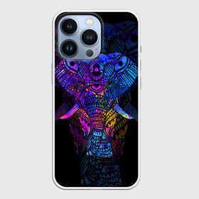 Чехол для iPhone 13 Pro с принтом Слон в Белгороде,  |  | african | animal | big | bright | colorful | drawing | ears | elephant | ethnic | fangs | gr | ornament | pattern | trunk | африканский | большой | графика | животное | клыки | орнамент | разноцветный | рисунок | слон | трафарет | узор | уши | фон | хобот