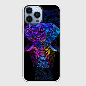 Чехол для iPhone 13 Pro Max с принтом Слон в Белгороде,  |  | african | animal | big | bright | colorful | drawing | ears | elephant | ethnic | fangs | gr | ornament | pattern | trunk | африканский | большой | графика | животное | клыки | орнамент | разноцветный | рисунок | слон | трафарет | узор | уши | фон | хобот