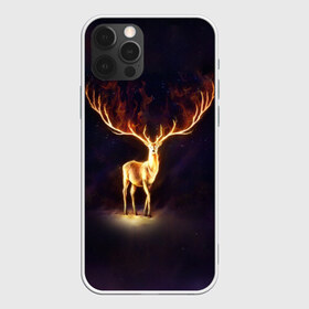 Чехол для iPhone 12 Pro Max с принтом Огненный олень в Белгороде, Силикон |  | deer | fire | flame | horns | огонь | пламя | рога