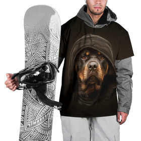 Накидка на куртку 3D с принтом Ротвейлер в капюшоне  в Белгороде, 100% полиэстер |  | rottweiler | капюшон | молоссы | пастух | пёс | собака | щенок