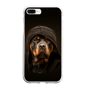 Чехол для iPhone 7Plus/8 Plus матовый с принтом Ротвейлер в капюшоне в Белгороде, Силикон | Область печати: задняя сторона чехла, без боковых панелей | rottweiler | капюшон | молоссы | пастух | пёс | собака | щенок