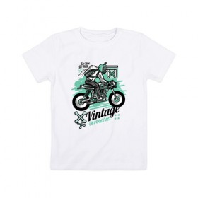 Детская футболка хлопок с принтом Мотоцикл в Белгороде, 100% хлопок | круглый вырез горловины, полуприлегающий силуэт, длина до линии бедер | байк | мото | мотоцикл