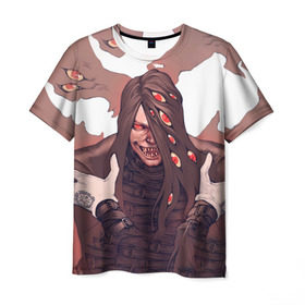 Мужская футболка 3D с принтом Hellsing в Белгороде, 100% полиэфир | прямой крой, круглый вырез горловины, длина до линии бедер | Тематика изображения на принте: alucard | anime | drakula | helsing | vampir | аниме | вампир | глаза кровь