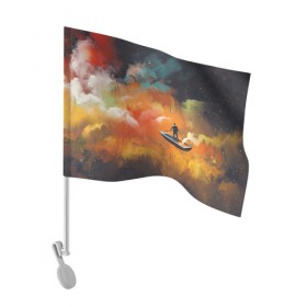 Флаг для автомобиля с принтом The Endless River в Белгороде, 100% полиэстер | Размер: 30*21 см | Тематика изображения на принте: pink floyd | rock | the endless river | пинк флоид | рок